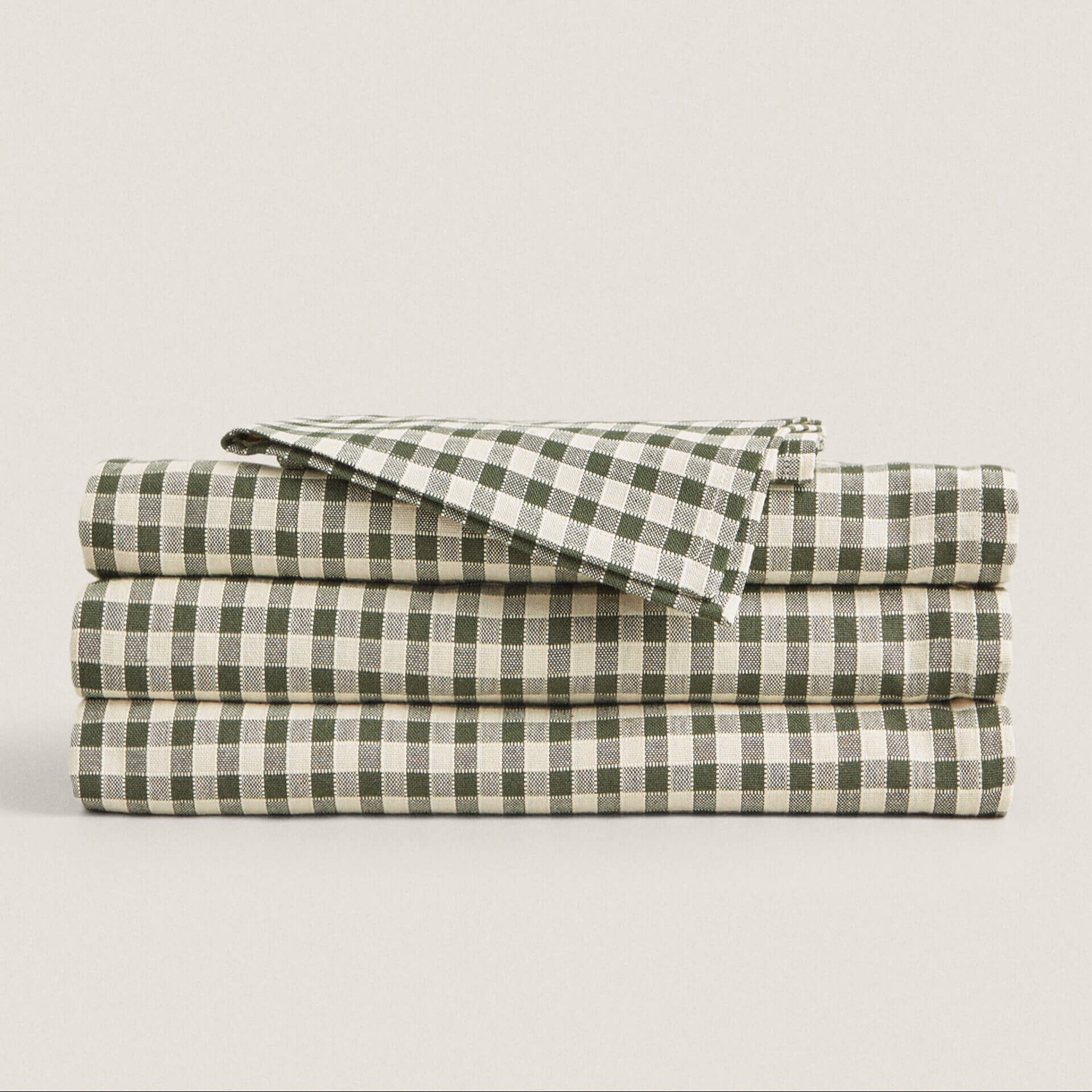 Скатерть Zara Home Gingham Cotton, зеленый скатерть дорожка zara home checked cotton