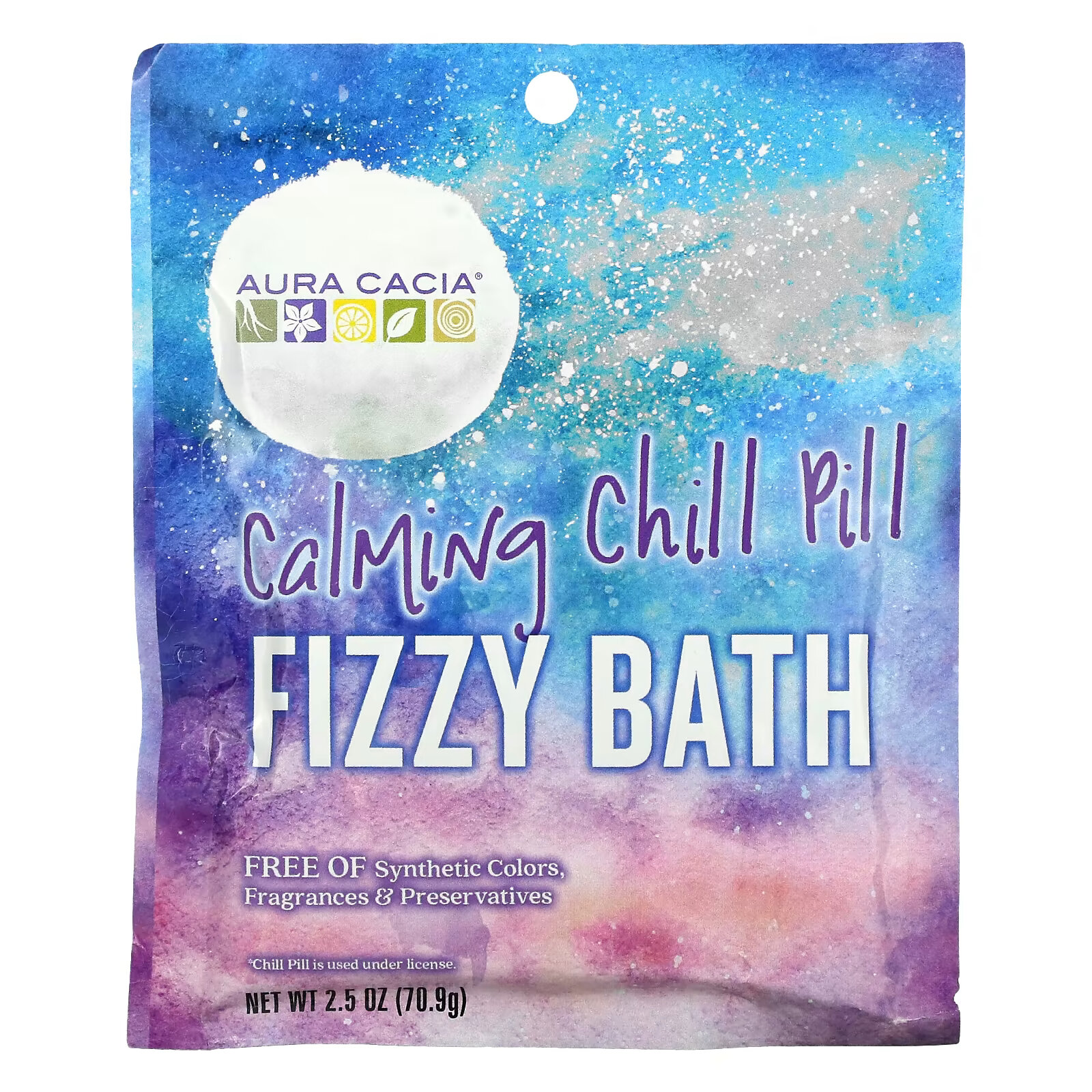 Aura Cacia, Fizzy Bath, успокаивающая и охлаждающая таблетка, 70,9 г (2,5 унции) aura cacia fizzy bath очистительный проход 2 5 унции 70 9 г