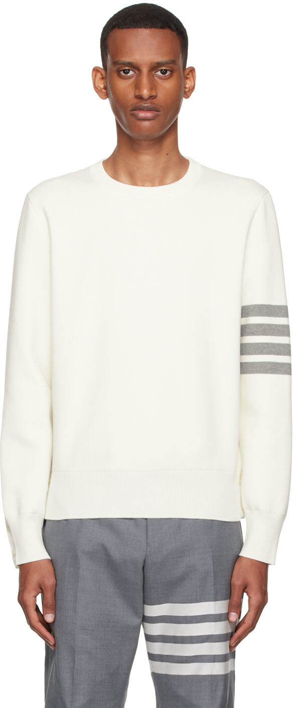 

Off-White свитер с 4 полосами Thom Browne, Белый