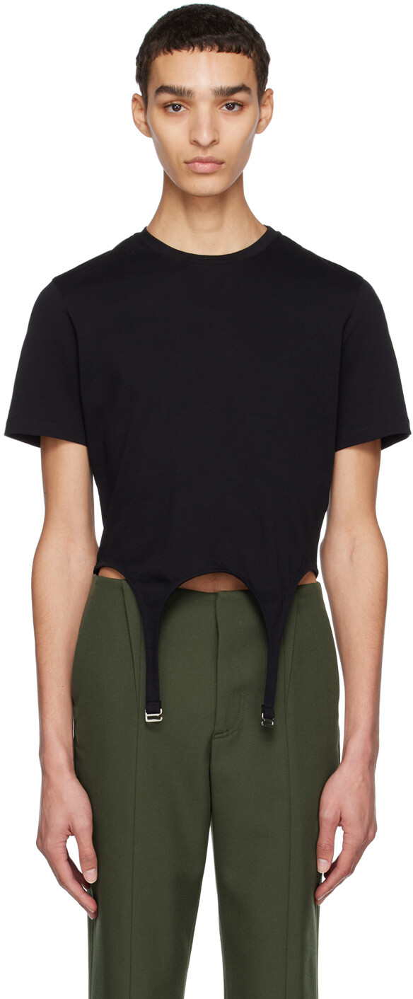 

Черная футболка с подвязками Dion Lee, Черный
