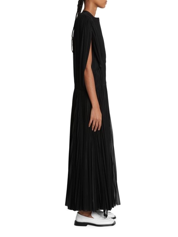 

Полупрозрачное платье макси со складками Proenza Schouler Black