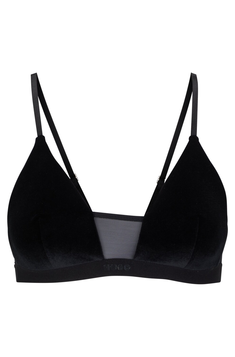 

Бюстгалтер Hugo Velvet-detail Triangle With Logo Waistband, черный