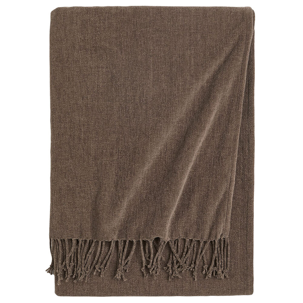 

Плед H&M Home Chenille, коричневый