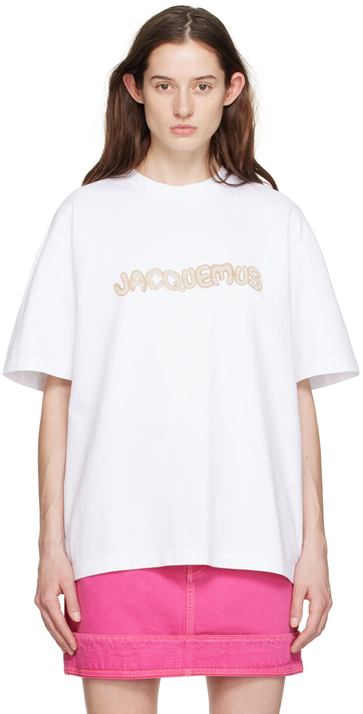 

Белая футболка Le Raphia 'Le T-Shirt Raphia' Jacquemus, Белый