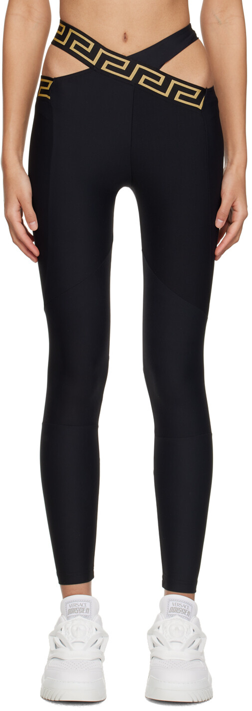 

Черные леггинсы Greca Versace Underwear