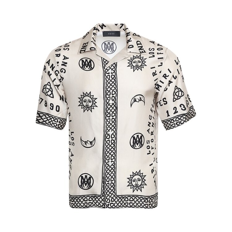 

Рубашка Amiri Ouija Board Bowling Shirt 'Alabaster', белый