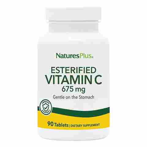 Витамин С NaturesPlus Esterified Vitamin C 675 мг, 90 таблеток naturesplus жевательные lovites витамин c натуральные фрукты 500 мг 90 таблеток