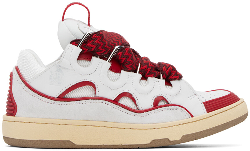 

Эксклюзивные бело-красные кроссовки SSENSE Curb Lanvin