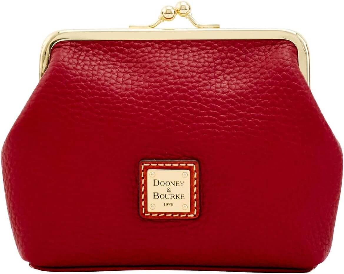 

Кошелек Dooney & Bourke Pebble Grain Large Framed, бордовый/золотой
