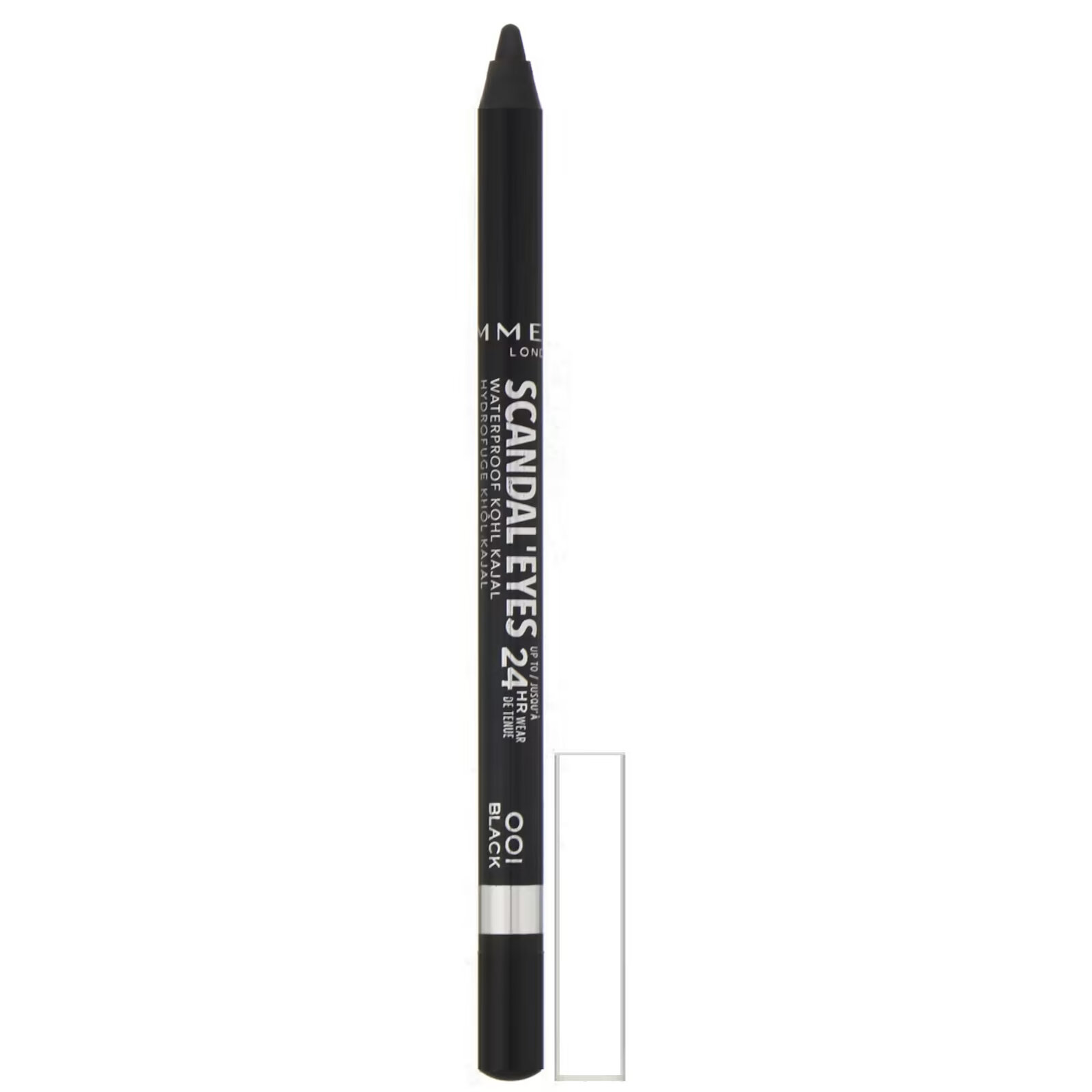 Водостойкий карандаш для глаз Rimmel London Scandaleyes оттенок 001 черный, 1,3 г