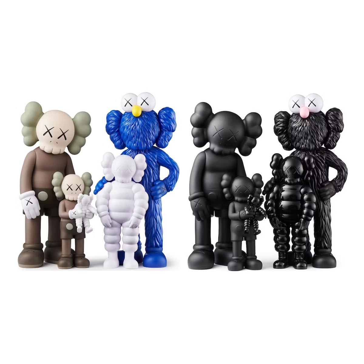 Набор виниловых фигурок Kaws Family Set, коричневый/белый/синий/черный коллекция игровых фигурок hero eggs мумия и оборотень
