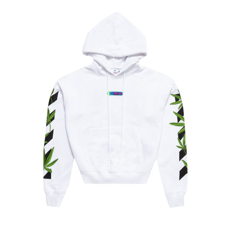 Худи Off-White Weed Arrows Over Hoodie 'White/Green', белый - фото