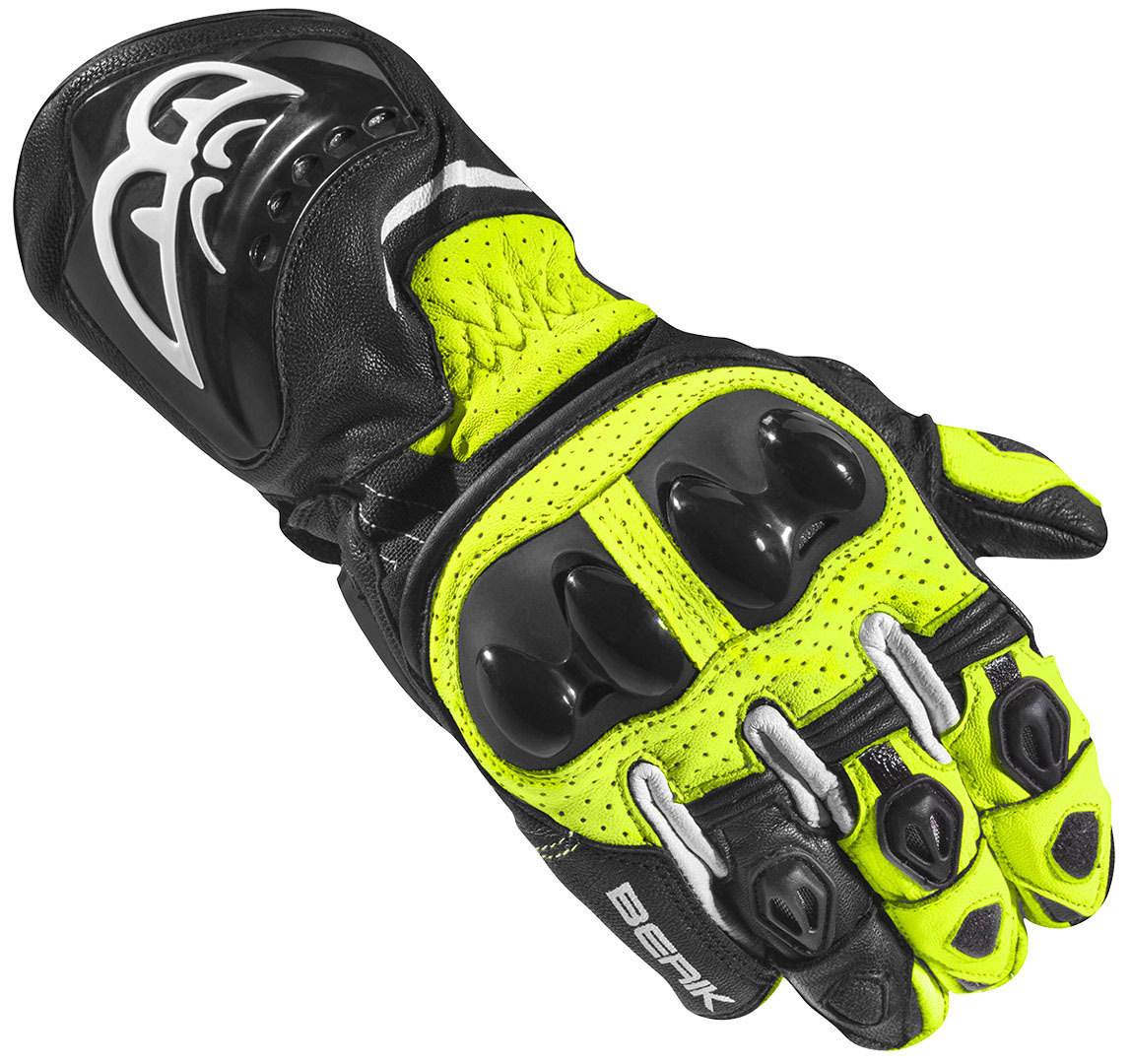 Мотоциклетные перчатки Berik Spa Evo с длинными манжетами, черный/желтый мотоциклетные перчатки spa evo berik черный