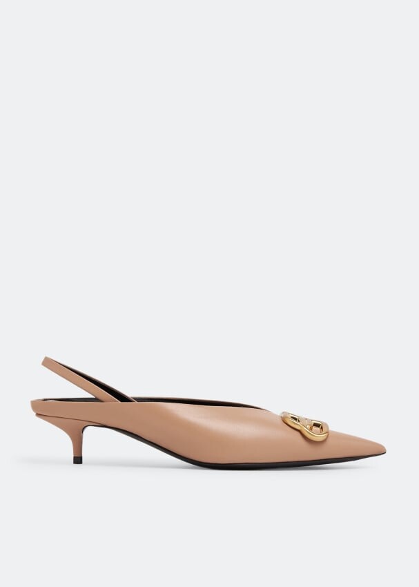 

Мюли BALENCIAGA BB Square knife mules, бежевый