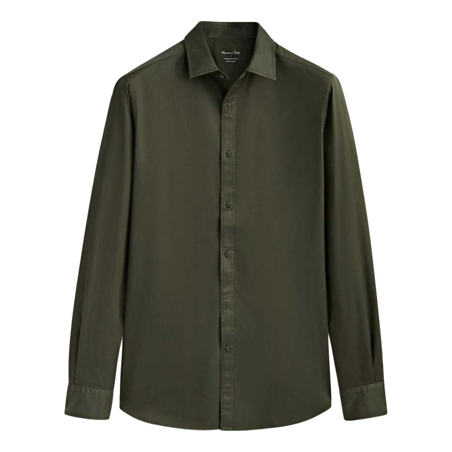 

Рубашка Massimo Dutti Slim Fit Cotton Twill, зеленый