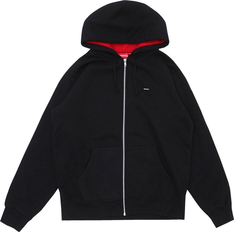 

Толстовка Supreme Contrast Zip Up Hooded Sweatshirt 'Black', черный