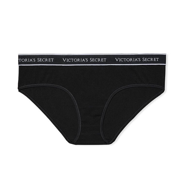 

Трусы Victoria's Secret Logo Cotton Hiphugger, черный