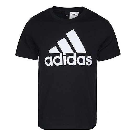 Футболка Adidas Logo Printing Sports Round Neck Short Sleeve Black, Черный