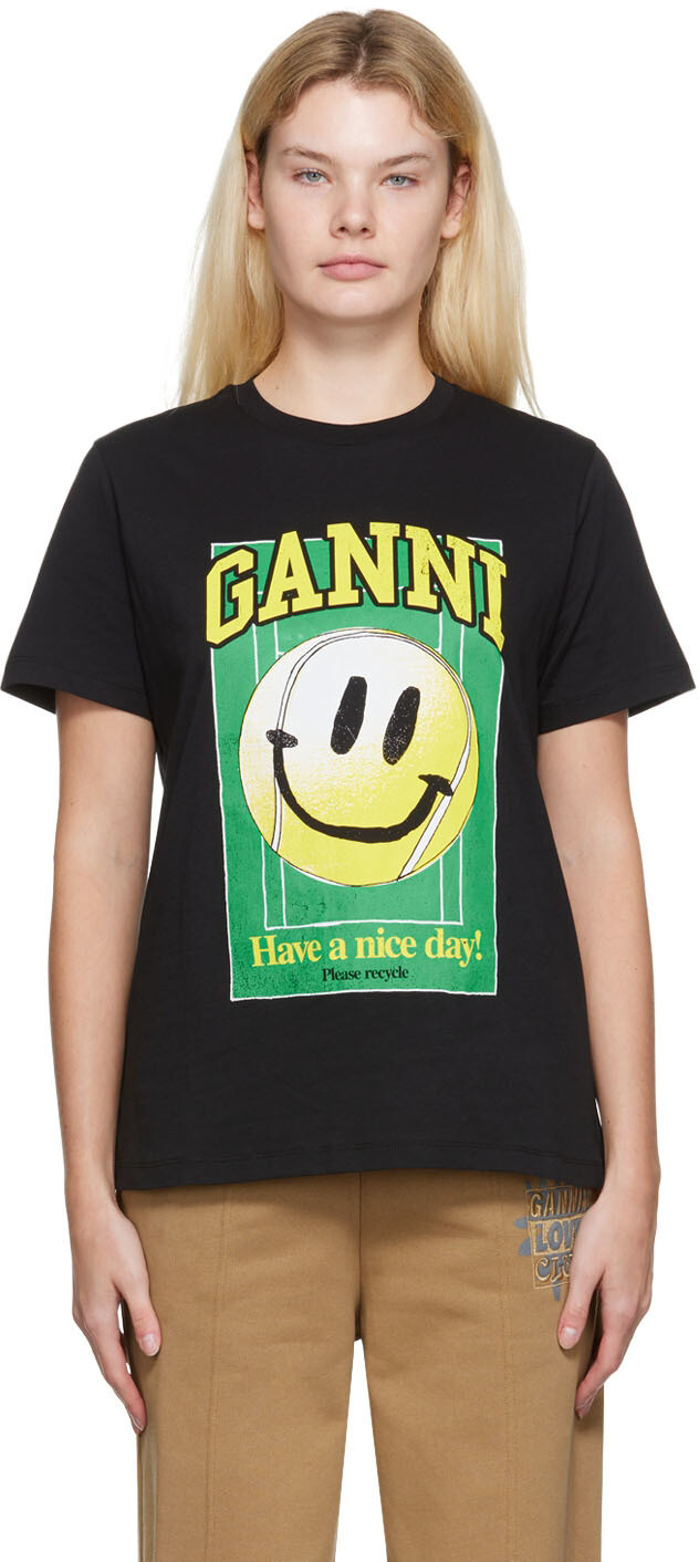 

SSENSE Эксклюзивная белая хлопковая футболка GANNI, Белый