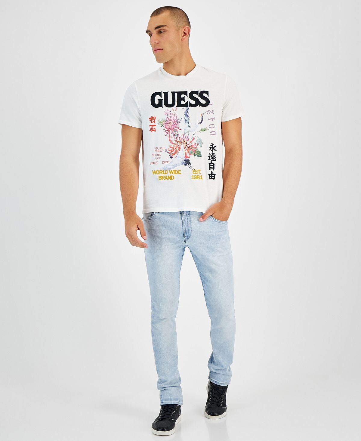 

Мужская футболка с вышитым логотипом tokyo collage logo graphic GUESS, мульти