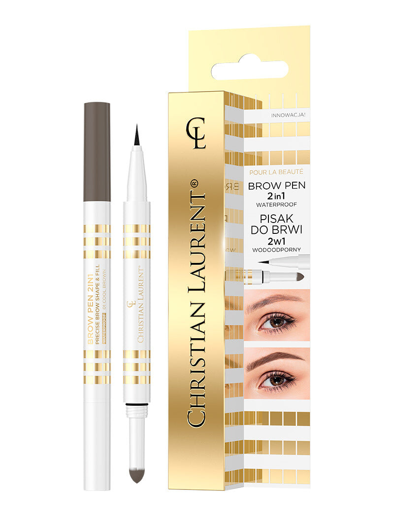 

Christian Laurent Brow Pen 2in1 водостойкая ручка для бровей 2in1 01 Cool Brown 6мл