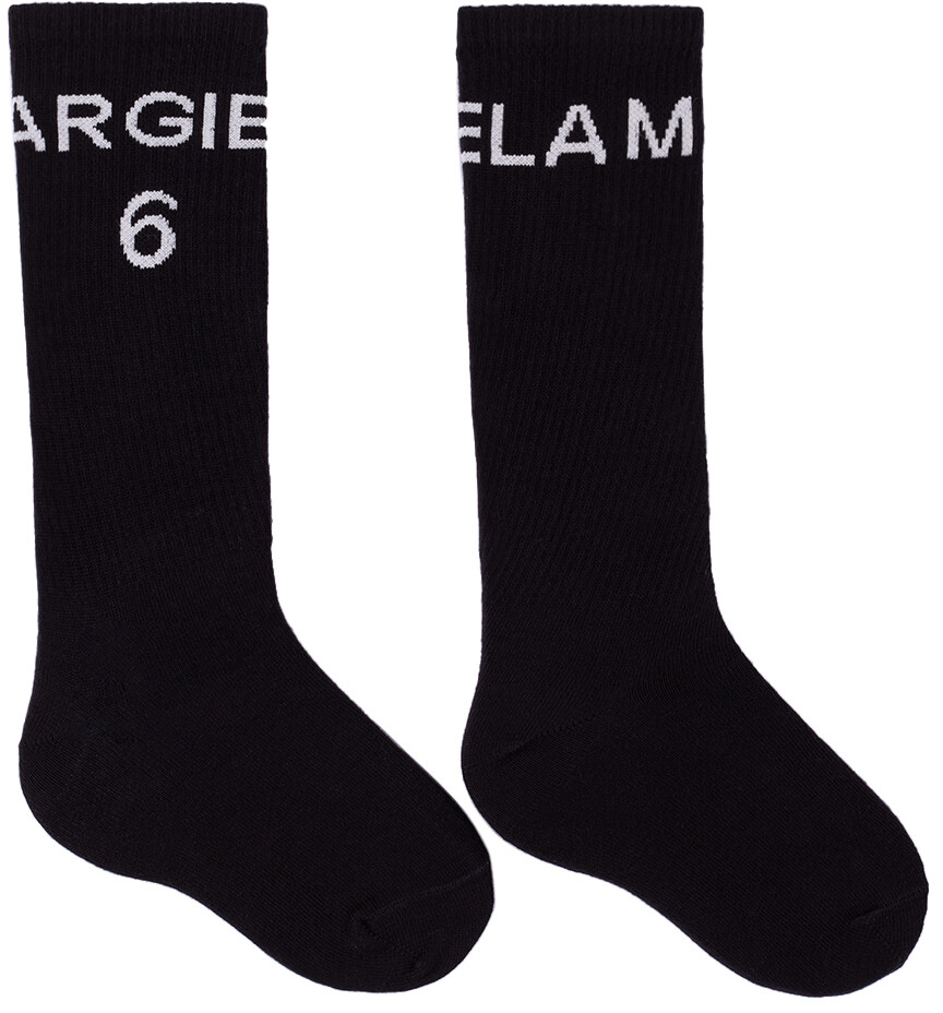 

Детские черные носки с логотипом MM6 Maison Margiela, Черный