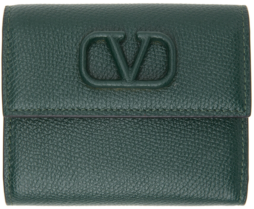 

Зеленый кошелек Trifold с логотипом VLogo Valentino Garavani