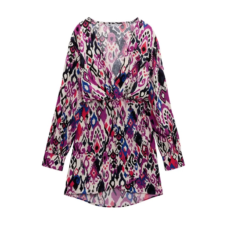 

Платье Zara Printed Crossover, мультиколор