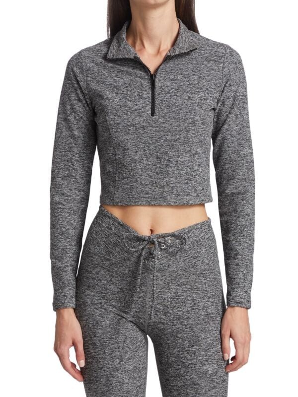 

Тренировочный топ на молнии с воротником-стойкой Year Of Ours Heather grey