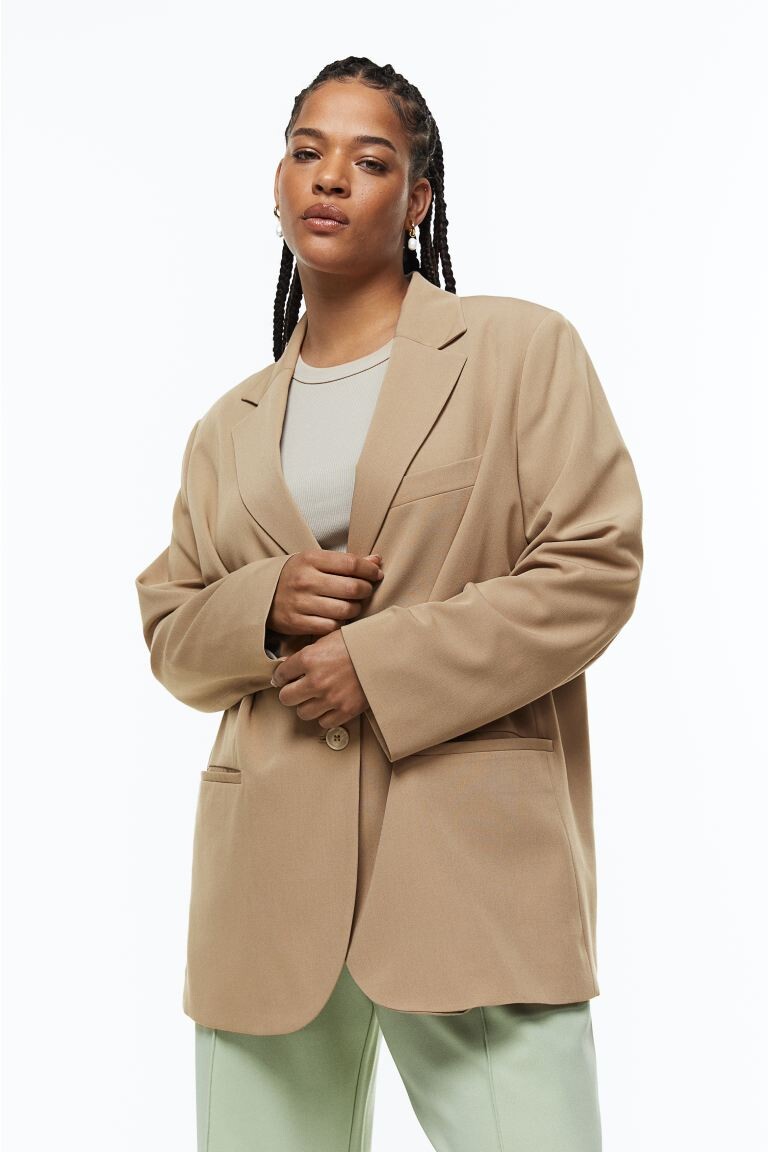 

Однобортный пиджак H&M, бежевый