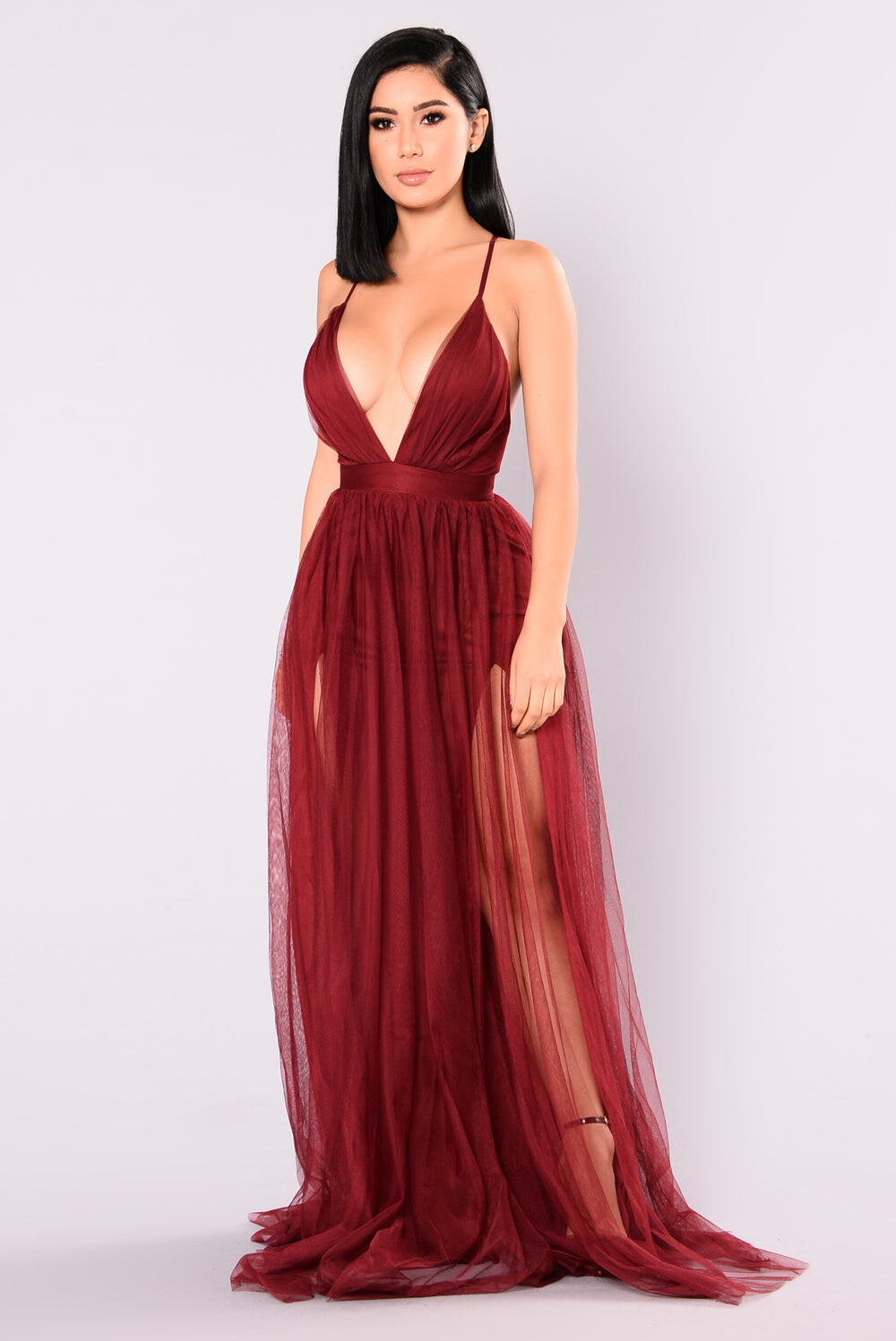 

Платье Fashion Nova LD3449, вино