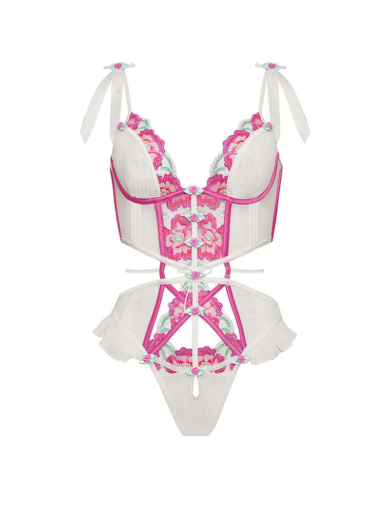 

Боди For Love & Lemons Festival Floral Teddy, белый/розовый