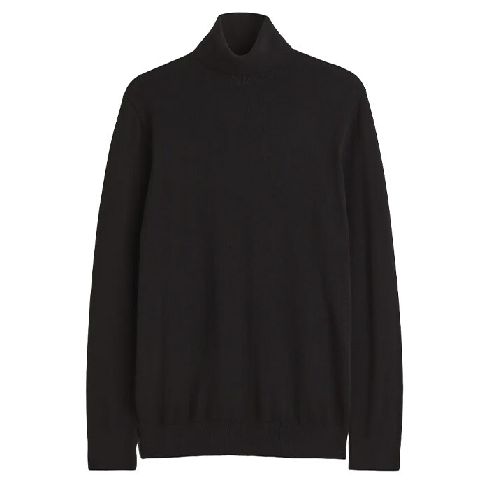 

Свитер H&M Slim Fit Fine-knit Turtleneck, черный