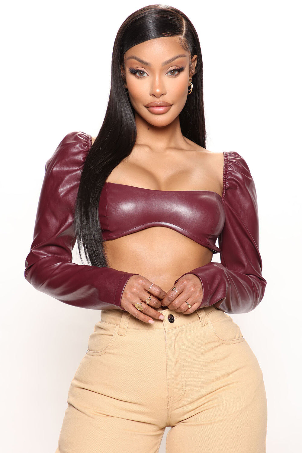 

Топ Fashion Nova IMA7950TN, бордовый