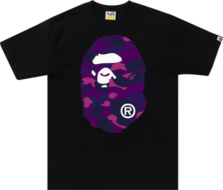 Футболка BAPE Color Camo Big Ape Head Tee 'Black/Purple', черный футболка bape color camo big ape head черный красный