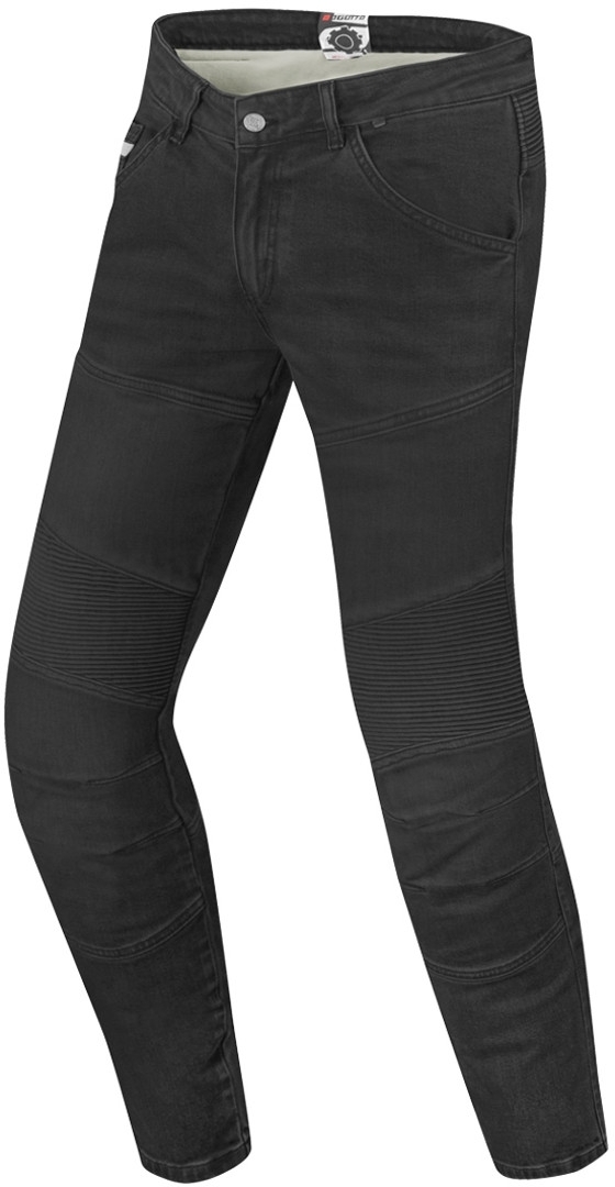 цена Мотоциклетные джинсовые брюки Bogotto Streton с логотипом, черный