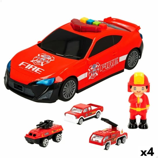 Игровой набор для автомобиля Speed ​​& Go Fireman Light Sound 1:64 (4 шт.) Inna marka