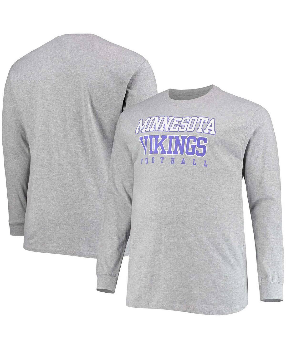 

Мужская футболка с длинным рукавом minnesota vikings practice из меланжевой ткани большого и высокого роста Fanatics, мульти