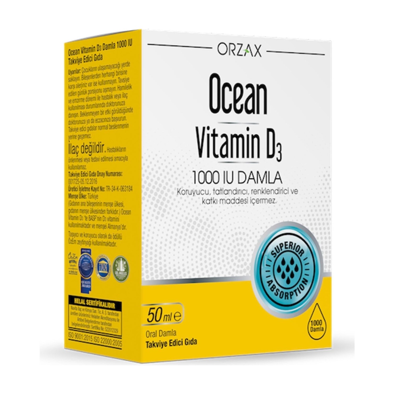 Капли витамин D3 Ocean 1000 МЕ, 50 мл