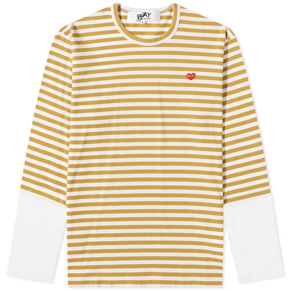 

Футболка Comme des Garcons Play Long Sleeve Stripe Contrast Sleeve Te, Желтый