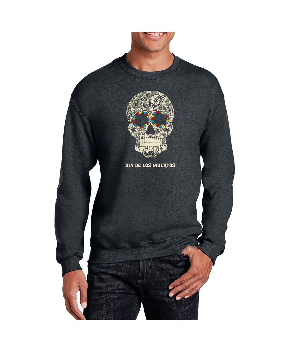 Мужская толстовка с круглым вырезом word art dia de los muertos LA Pop Art, серый printio футболка классическая dia de los muertos