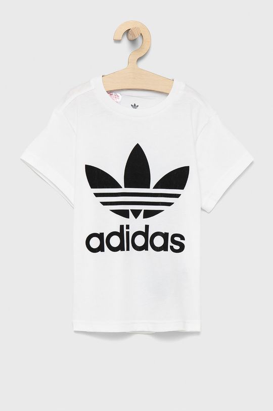 Хлопковая футболка для детей adidas Originals, белый фото