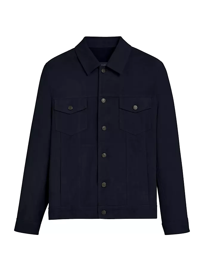 Замшевая куртка на пуговицах Bugatchi, темно-синий замшевая куртка свитер bugatchi