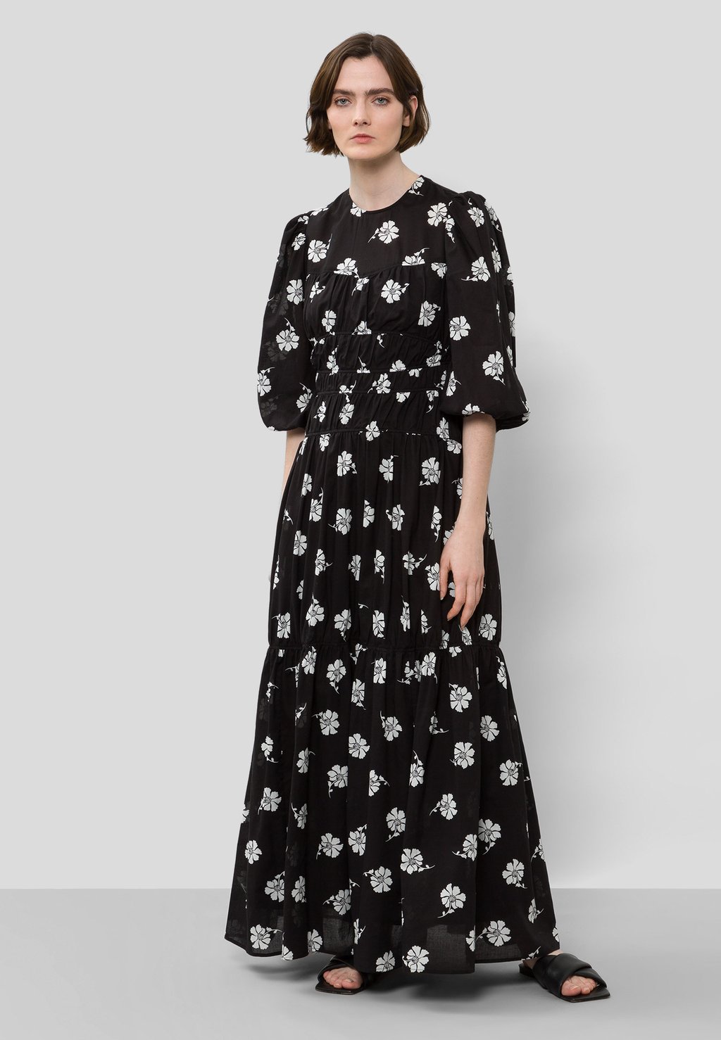 Вечернее платье IVY OAK, двухцветное в цветочек черное