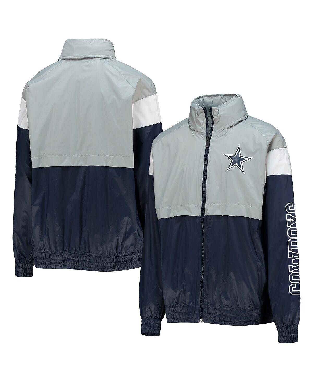 

Ветровка с капюшоном и молнией во всю длину Big Boys Silver, Navy Goal Line Stance Outerstuff