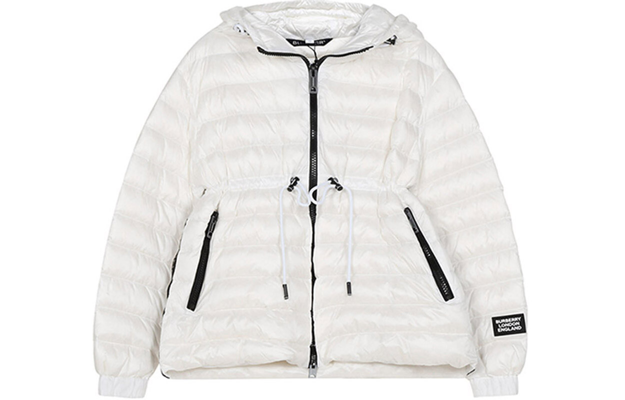

Пуховик женский Burberry на молнии, белый