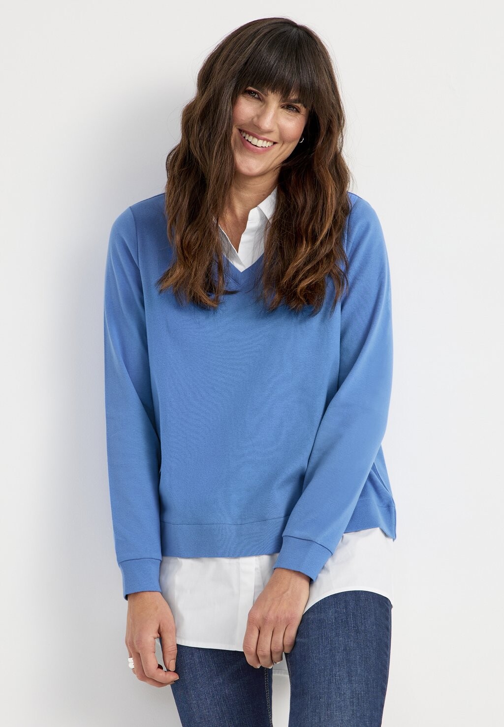 

Топ с длинными рукавами WITH SEWN COLLAR Cellbes Of Sweden, цвет blue