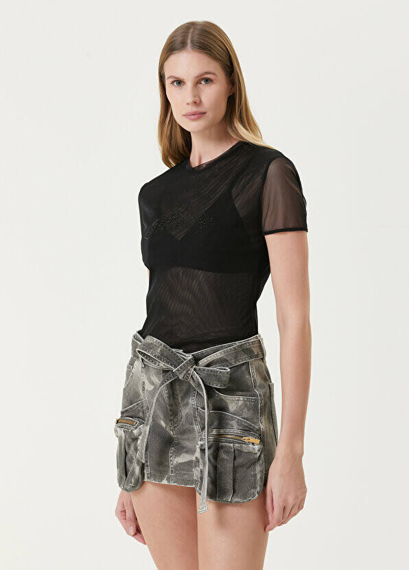 

Черная прозрачная блузка Blumarine