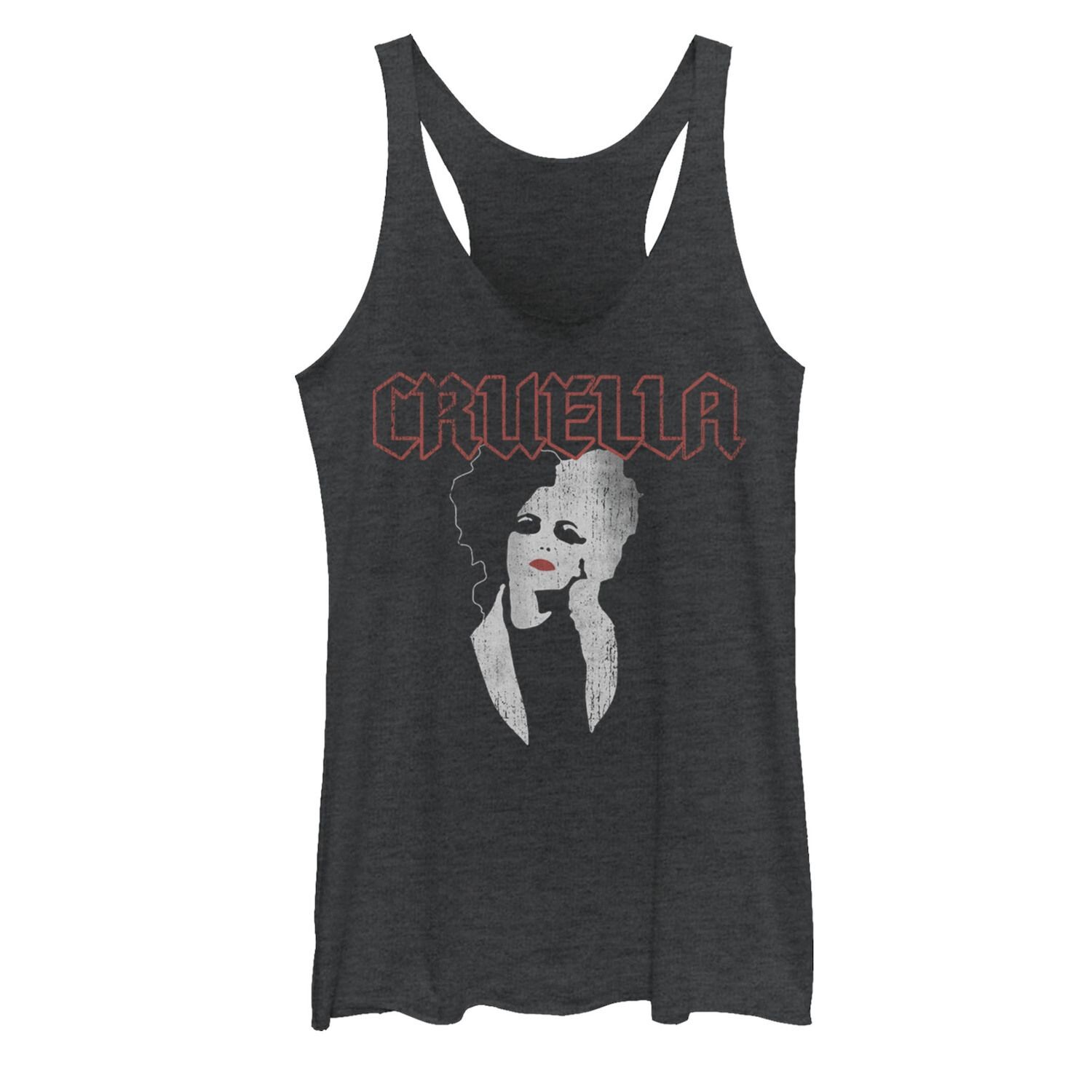 

Темная майка с изображением портрета Disney's Cruella Juniors Licensed Character
