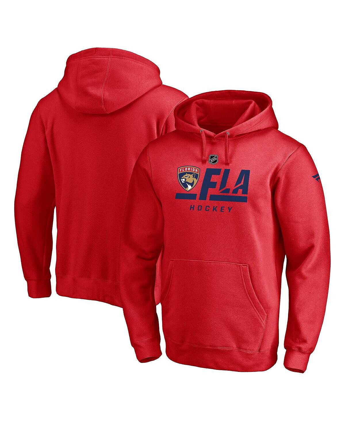 

Мужская фирменная толстовка с капюшоном red florida panthers authentic pro secondary logo Fanatics, красный